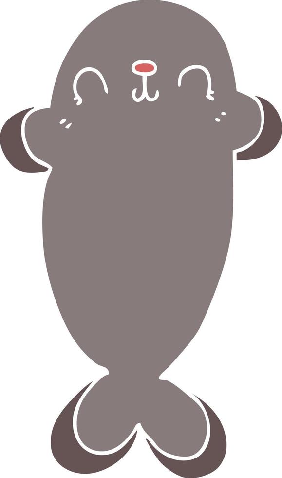 flat color style cartoon seal vector