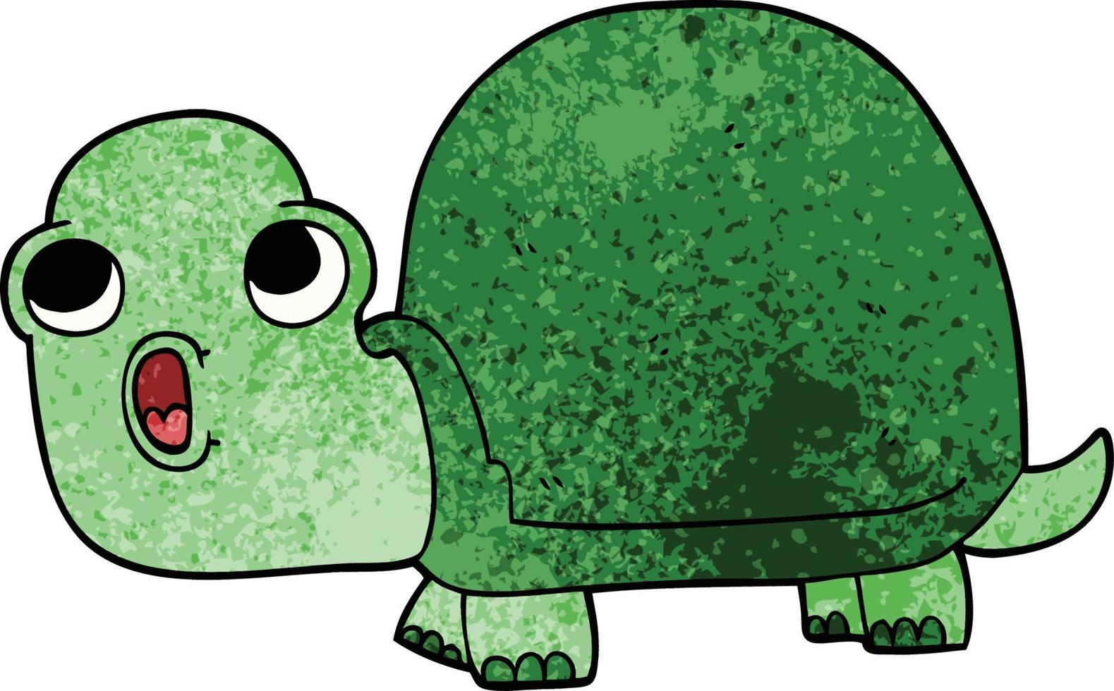 cartoon doodle shocked turtle vector