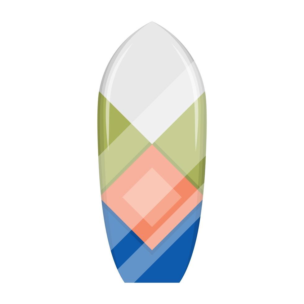 A flat vector illustration of a surfboard