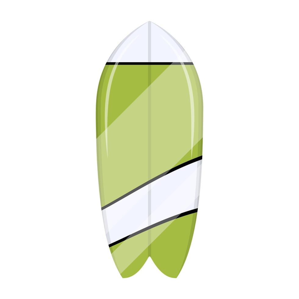 A flat vector illustration of a surfboard