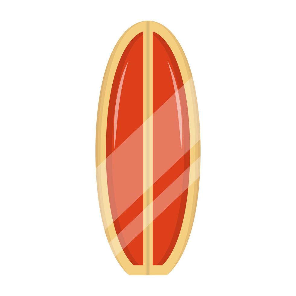 A flat vector illustration of a surfboard