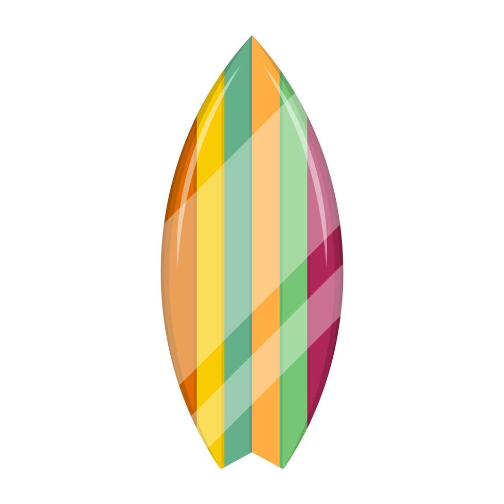 A flat vector illustration of a surfboard