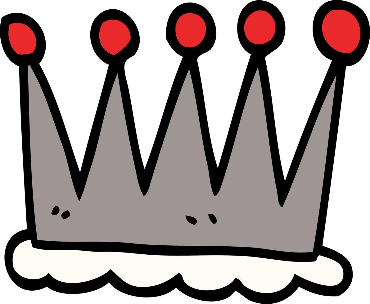 cartoon doodle crown symbol vector