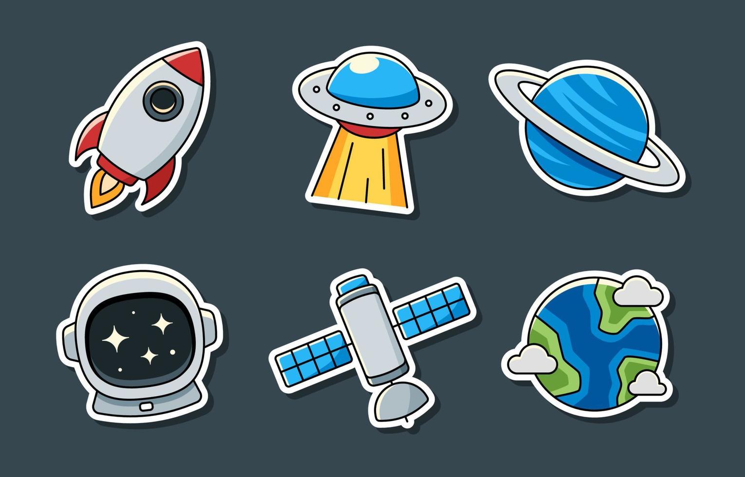 Outer Space Sticker Set 12163574 Vector Art at Vecteezy