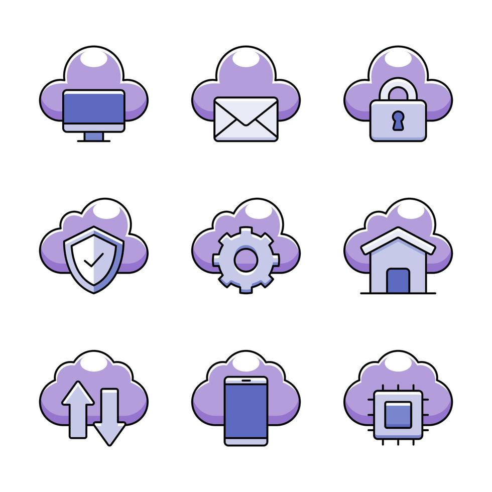 Cloud Icon Set vector