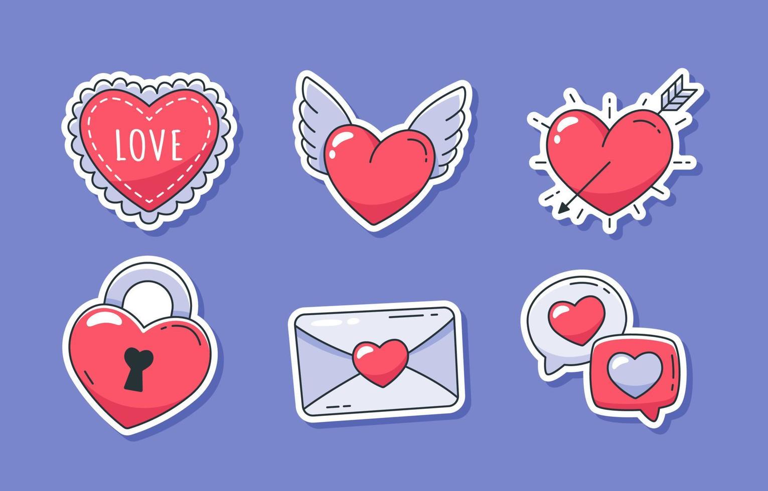 Heart Sticker Set vector