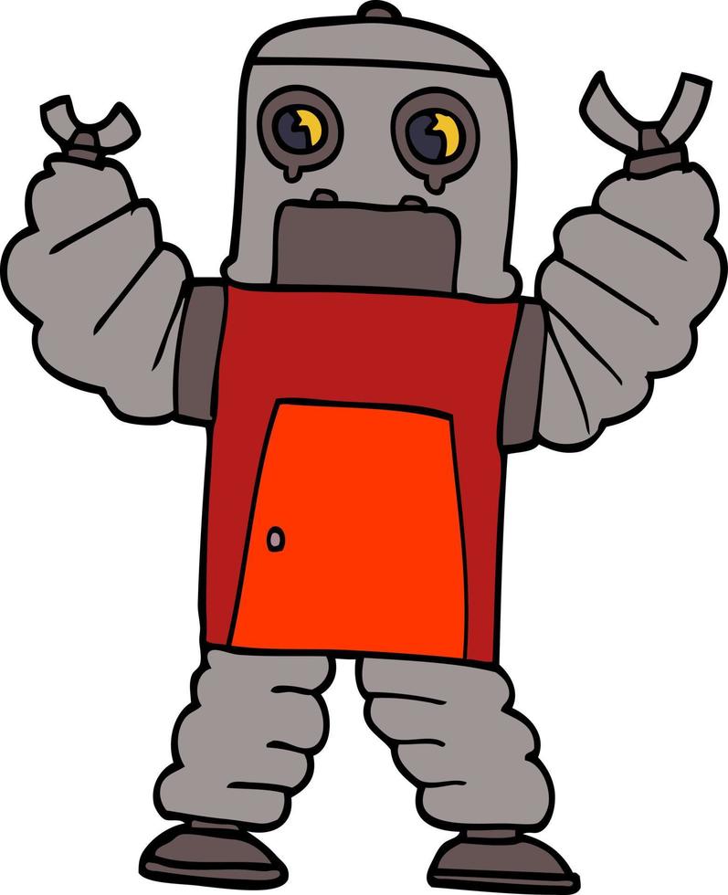 cartoon doodle robot vector