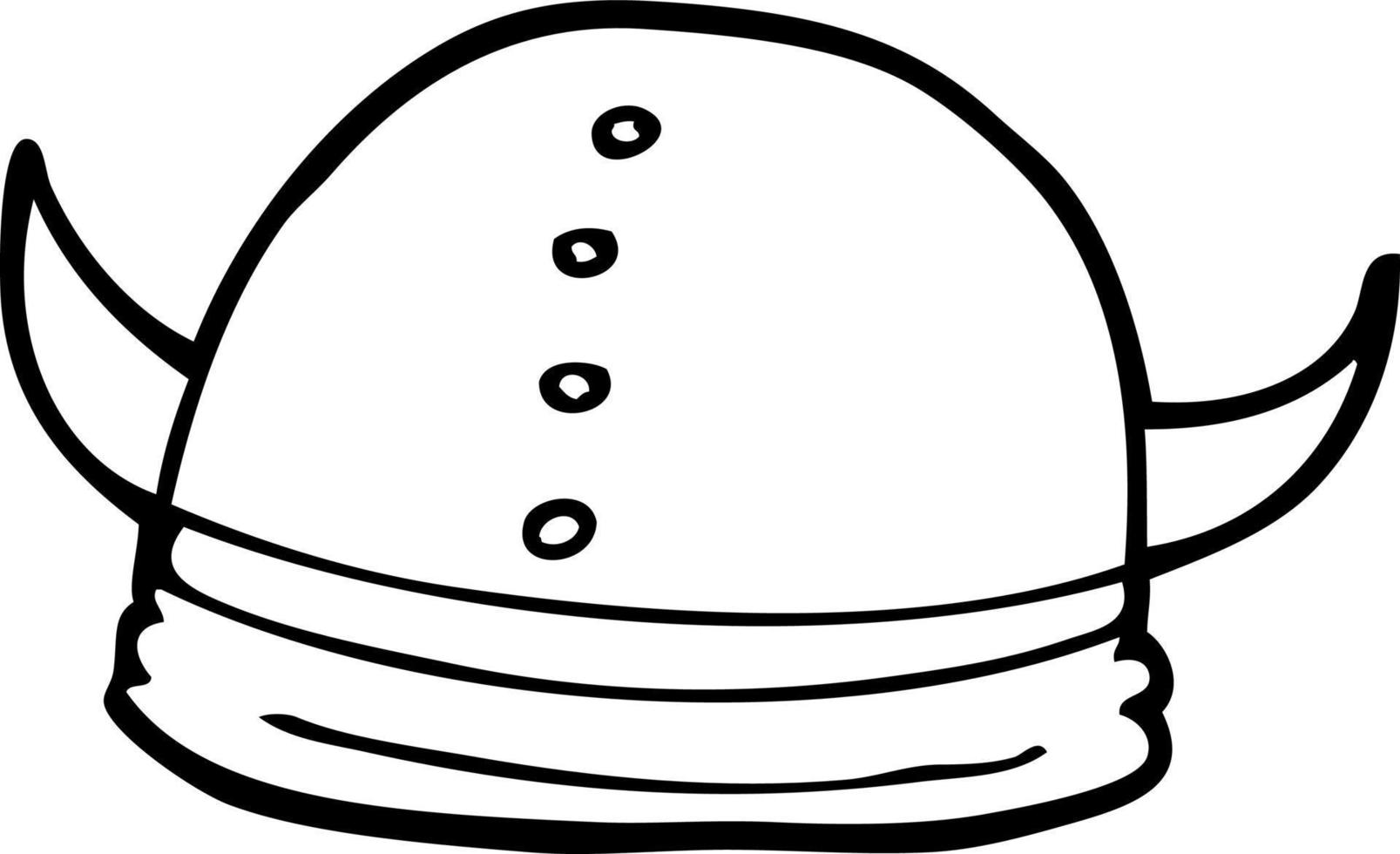 line drawing cartoon viking helmet vector