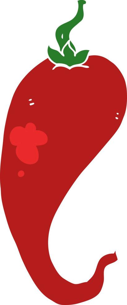 flat color style cartoon chili pepper vector