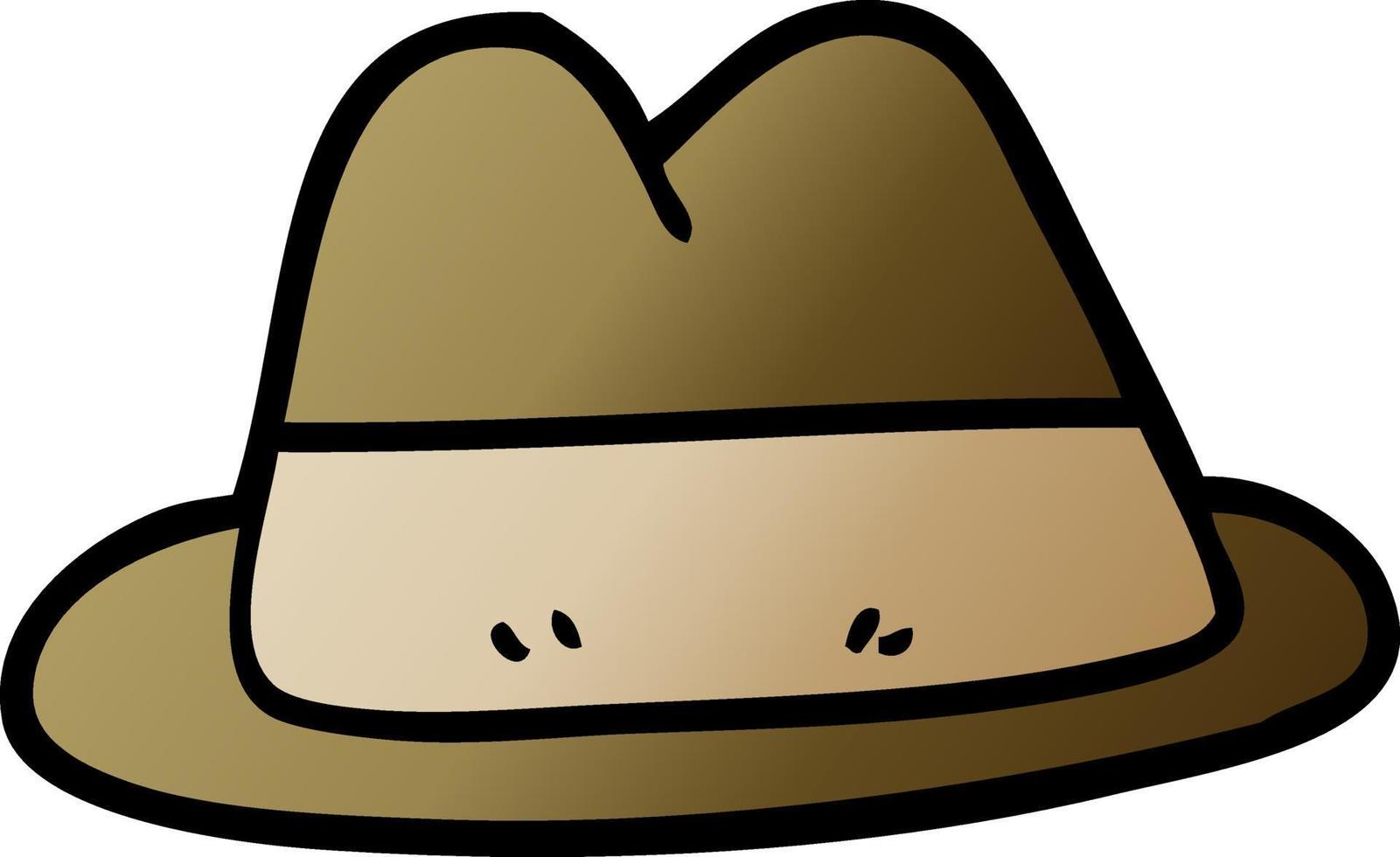 caricatura, garabato, viejo, estilo, sombrero vector