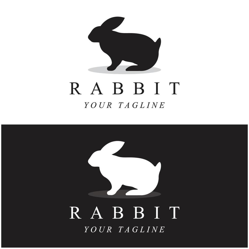 set of creative rabbit with slogan template icon image vector