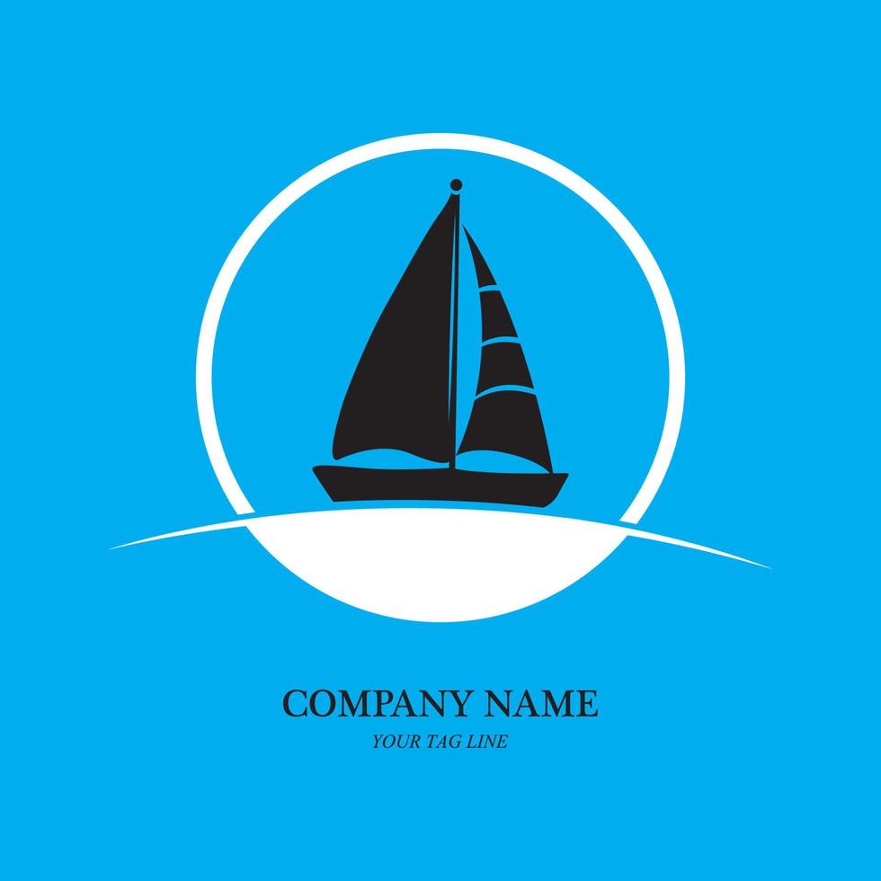 sailing boat logo and symbol vector
