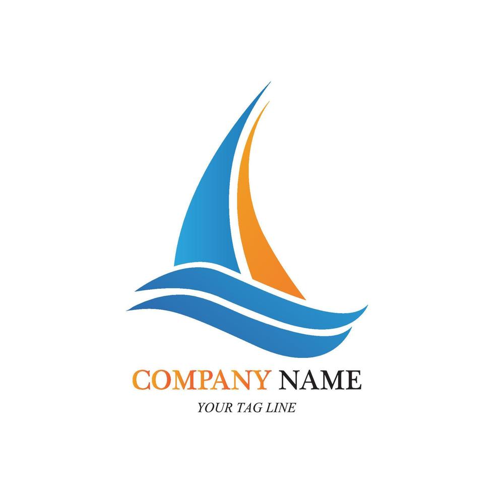 sailing boat logo and symbol vector