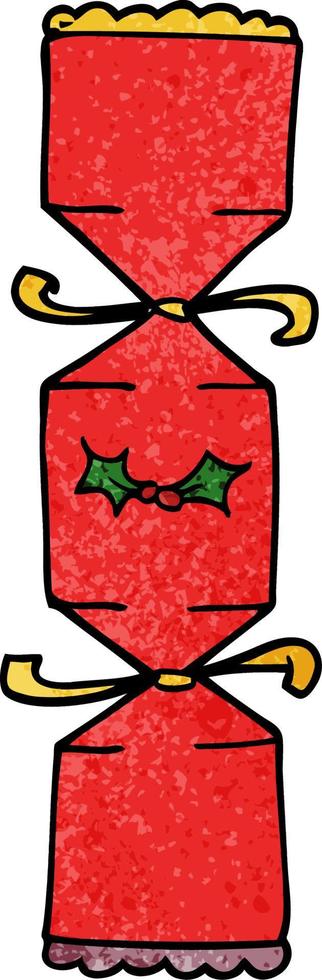 cartoon doodle christmas cracker vector