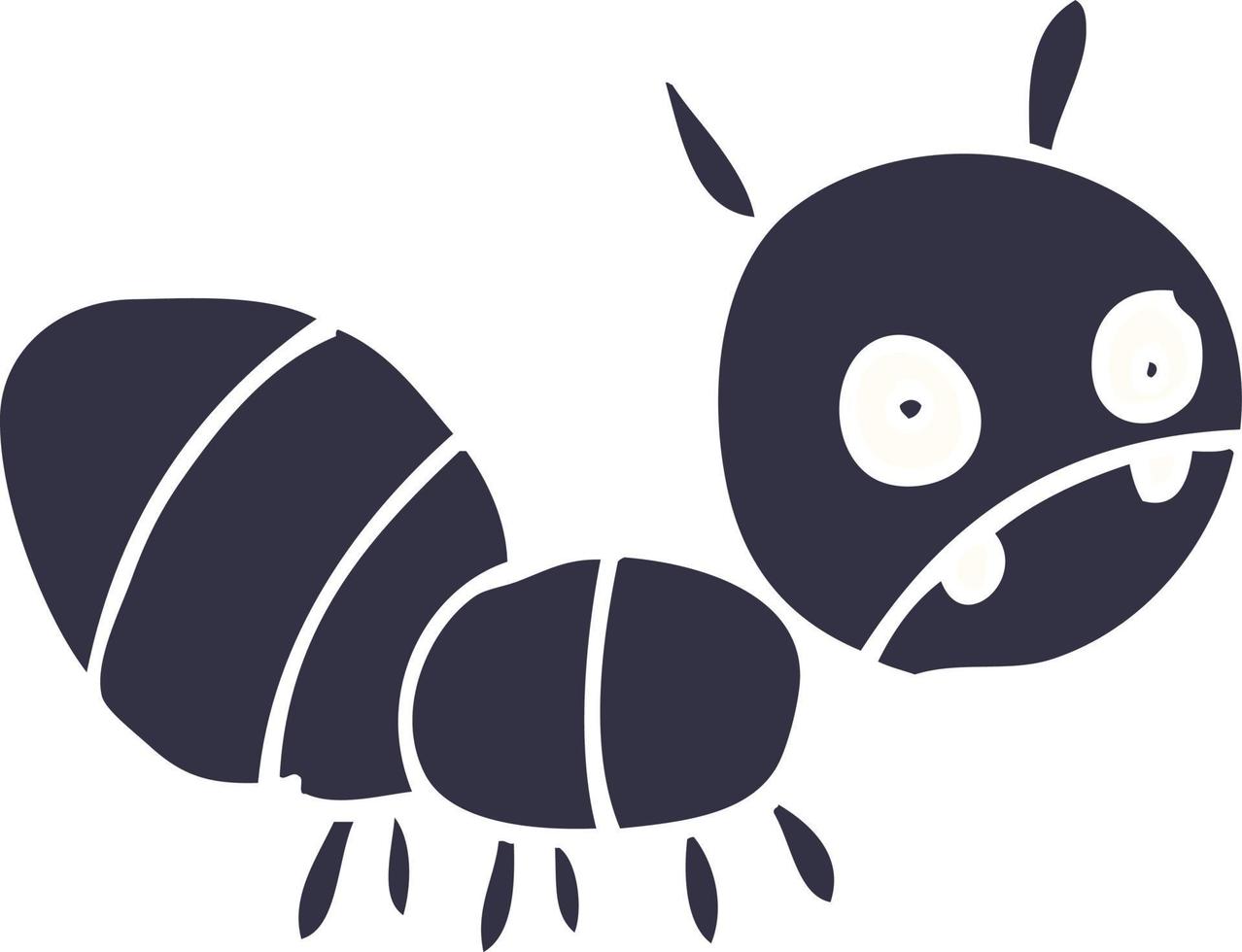 cartoon doodle anxious ant vector