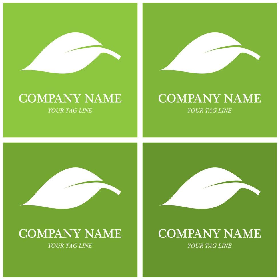 leaf logo and vector template line art style