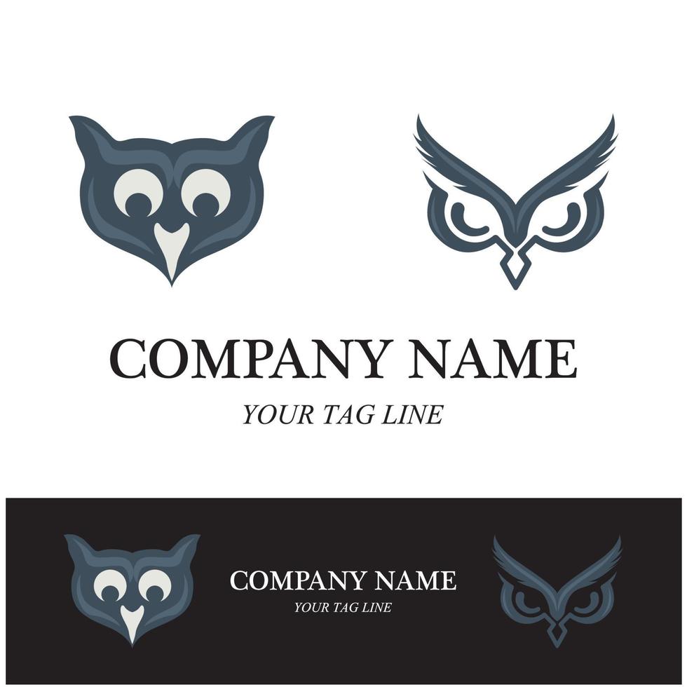 owl logo design illustration template vector