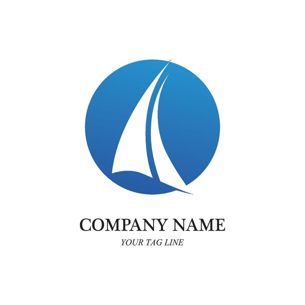 sailing boat logo and symbol vector