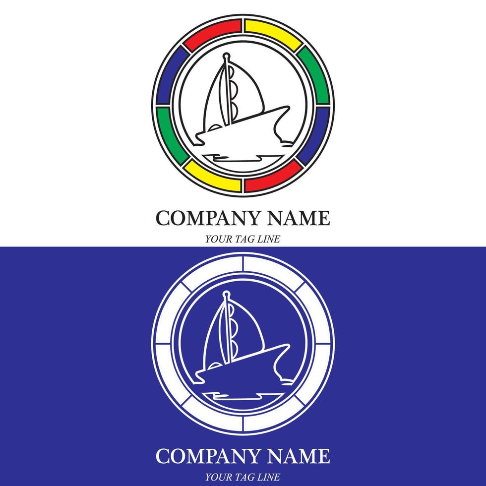 sailing boat logo and symbol vector