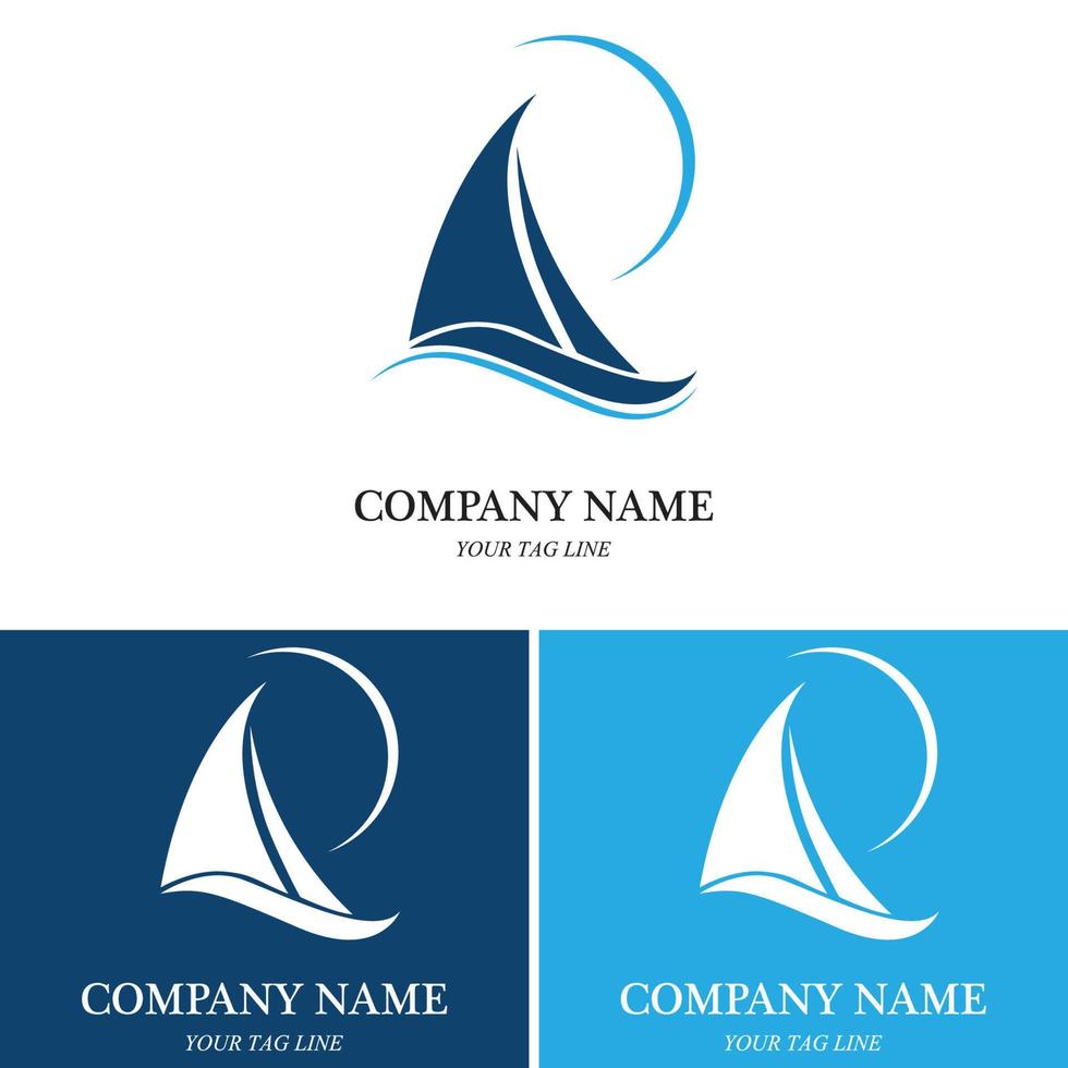 sailing boat logo and symbol vector