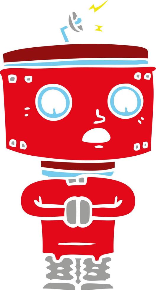 flat color style cartoon robot vector