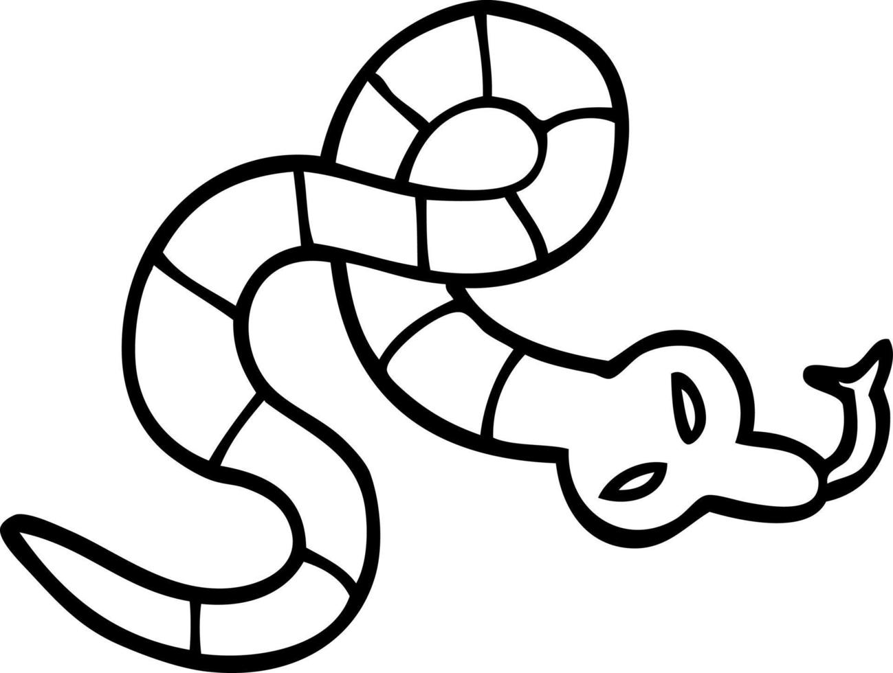 line drawing cartoon poisonous snake vector