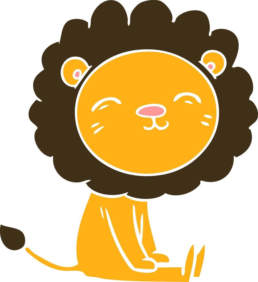 flat color style cartoon lion vector