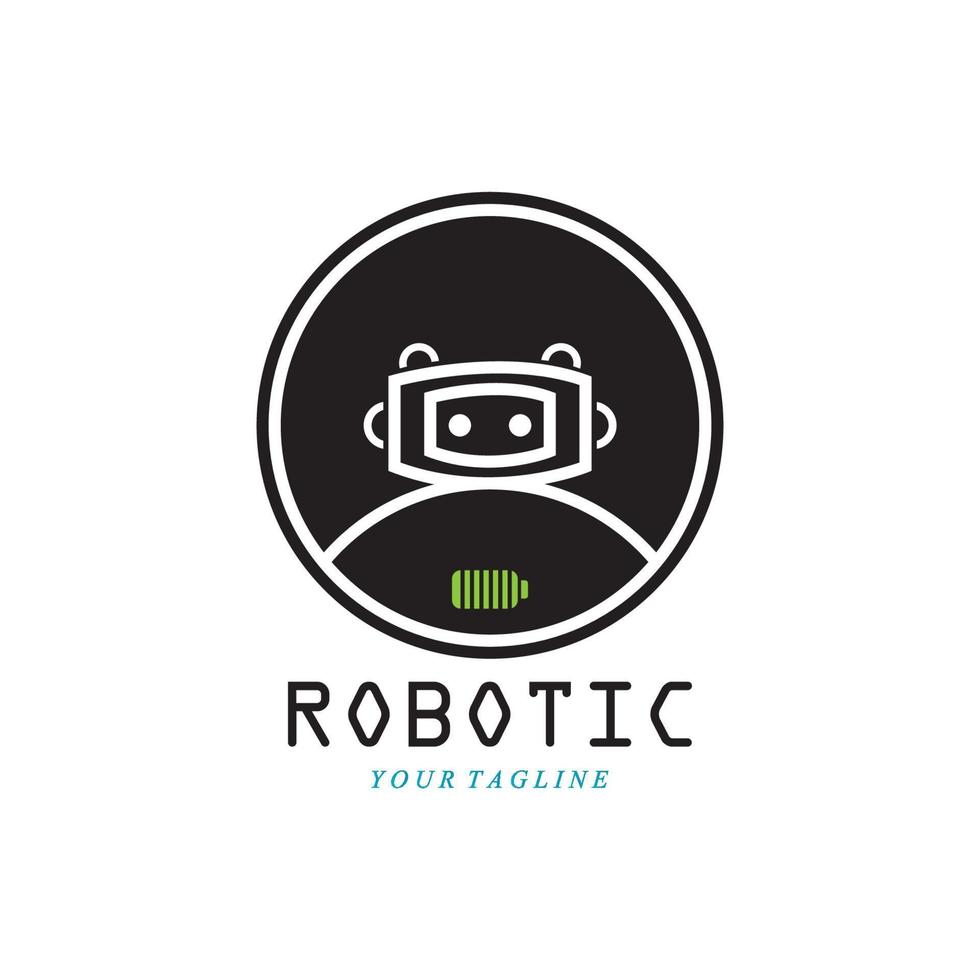 robot and logo symbol vector