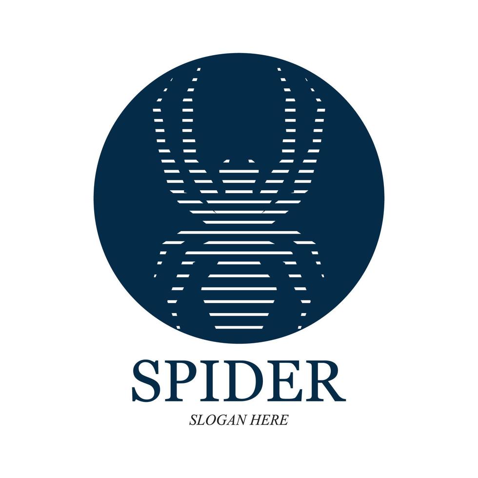 araña logo vector e ilustración