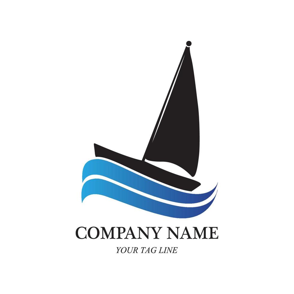 sailing boat logo and symbol vector