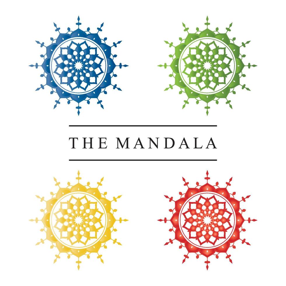 mandala icon and symbol logo vector