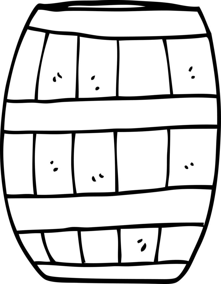 line drawing cartoon beer barrel vector