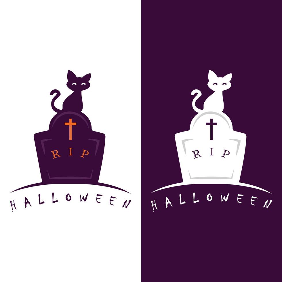 halloween logo with slogan template vector