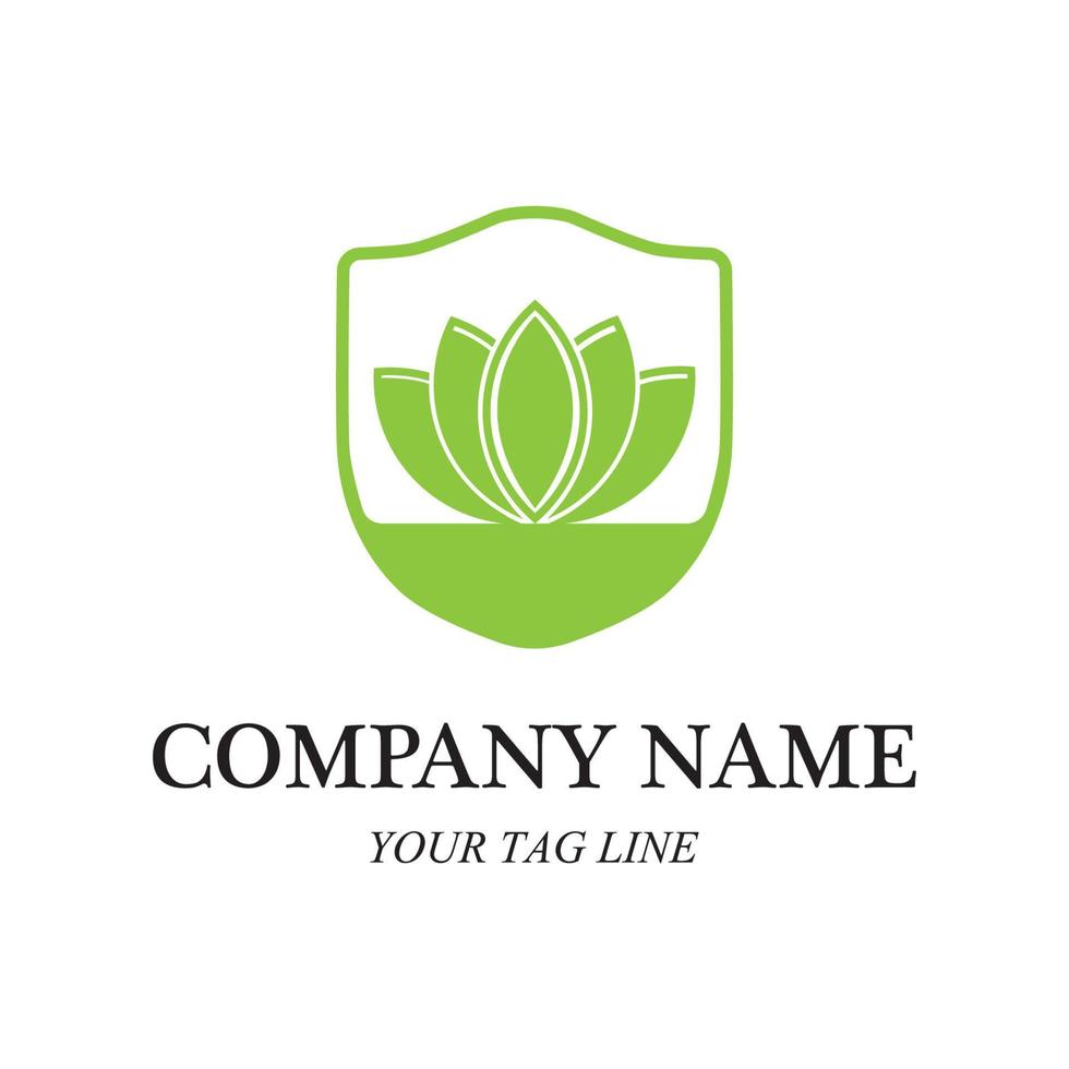 leaf logo and vector template line art style