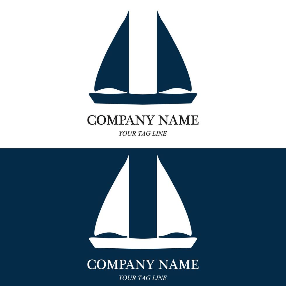 sailing boat logo and symbol vector