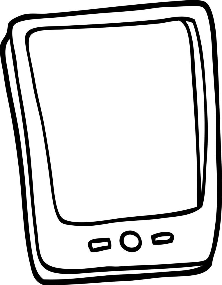 line drawing cartoon touch screen mobile vector