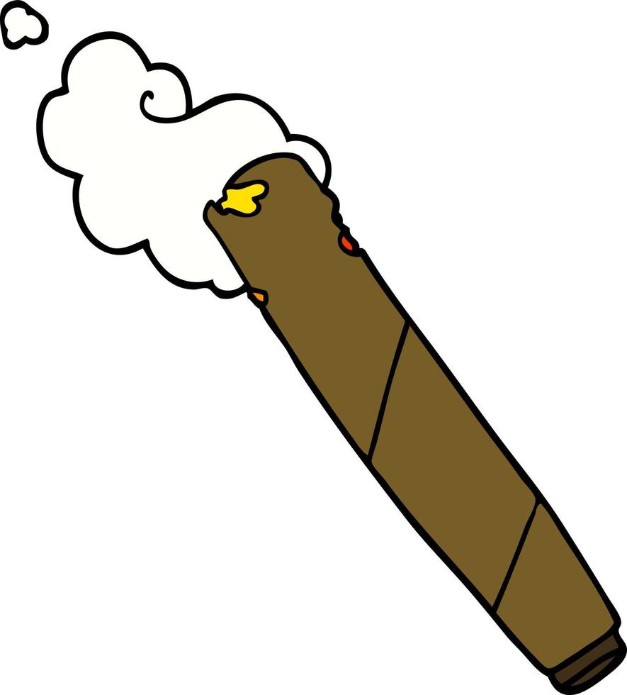 cartoon doodle smoking joint vector