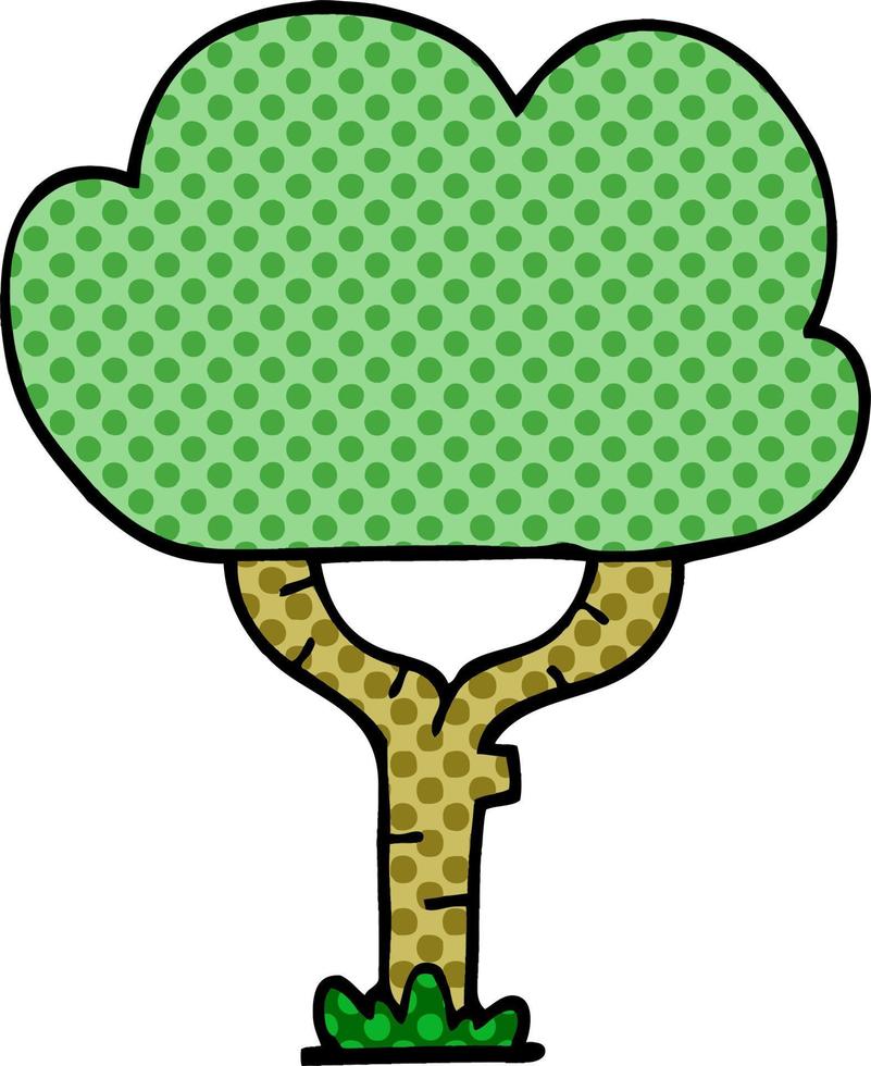 árbol de garabato de dibujos animados vector