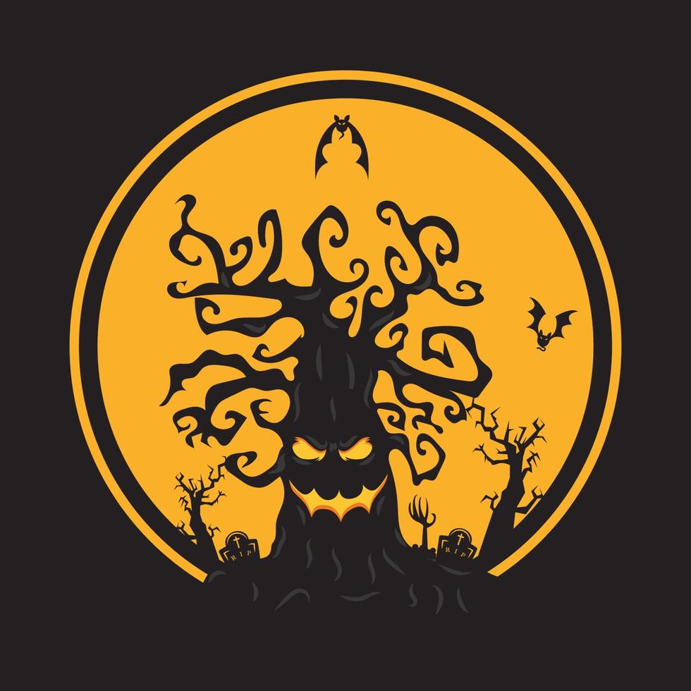 logotipo de halloween con plantilla de eslogan vector