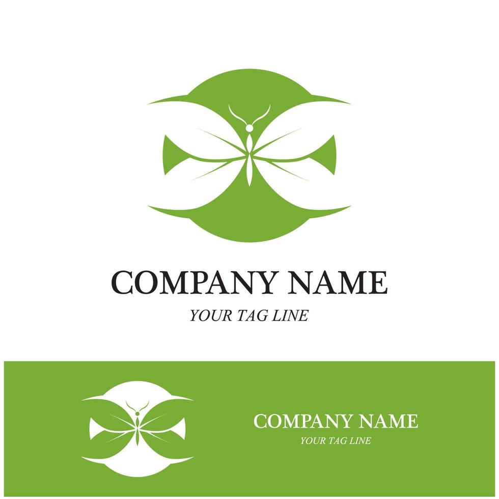 butterfly leaf logo and symbol vector