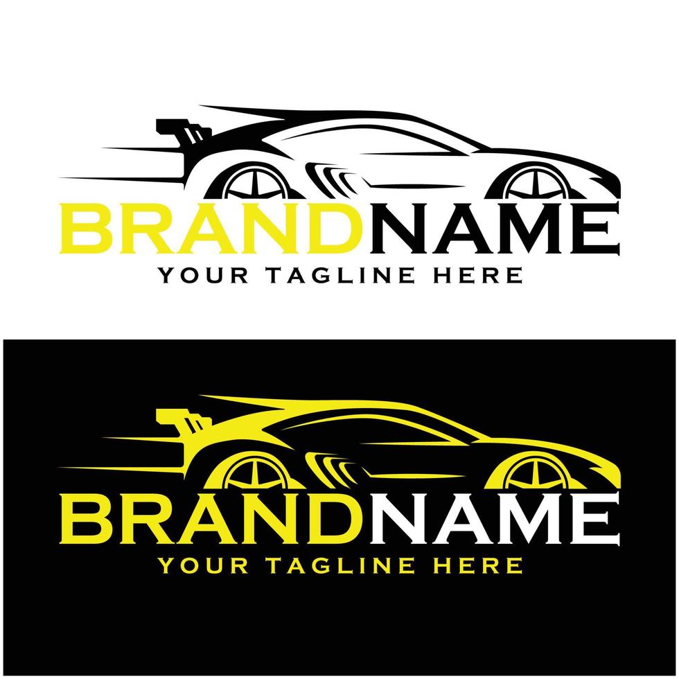set of creative racing car logo with slogan template vector
