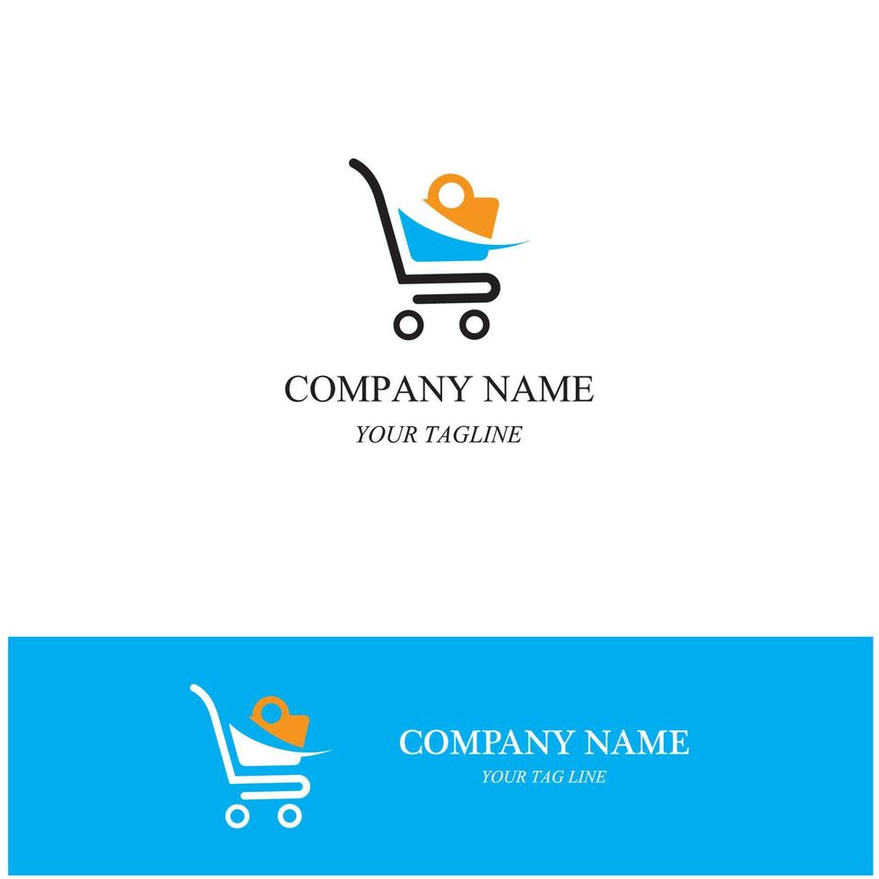 logotipo y símbolo de la tienda de cestas vector