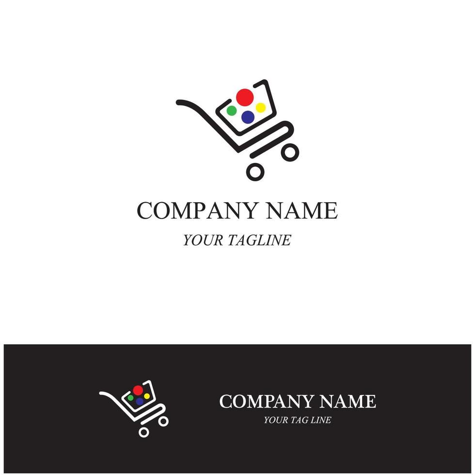 basket shop logo and symbol vector