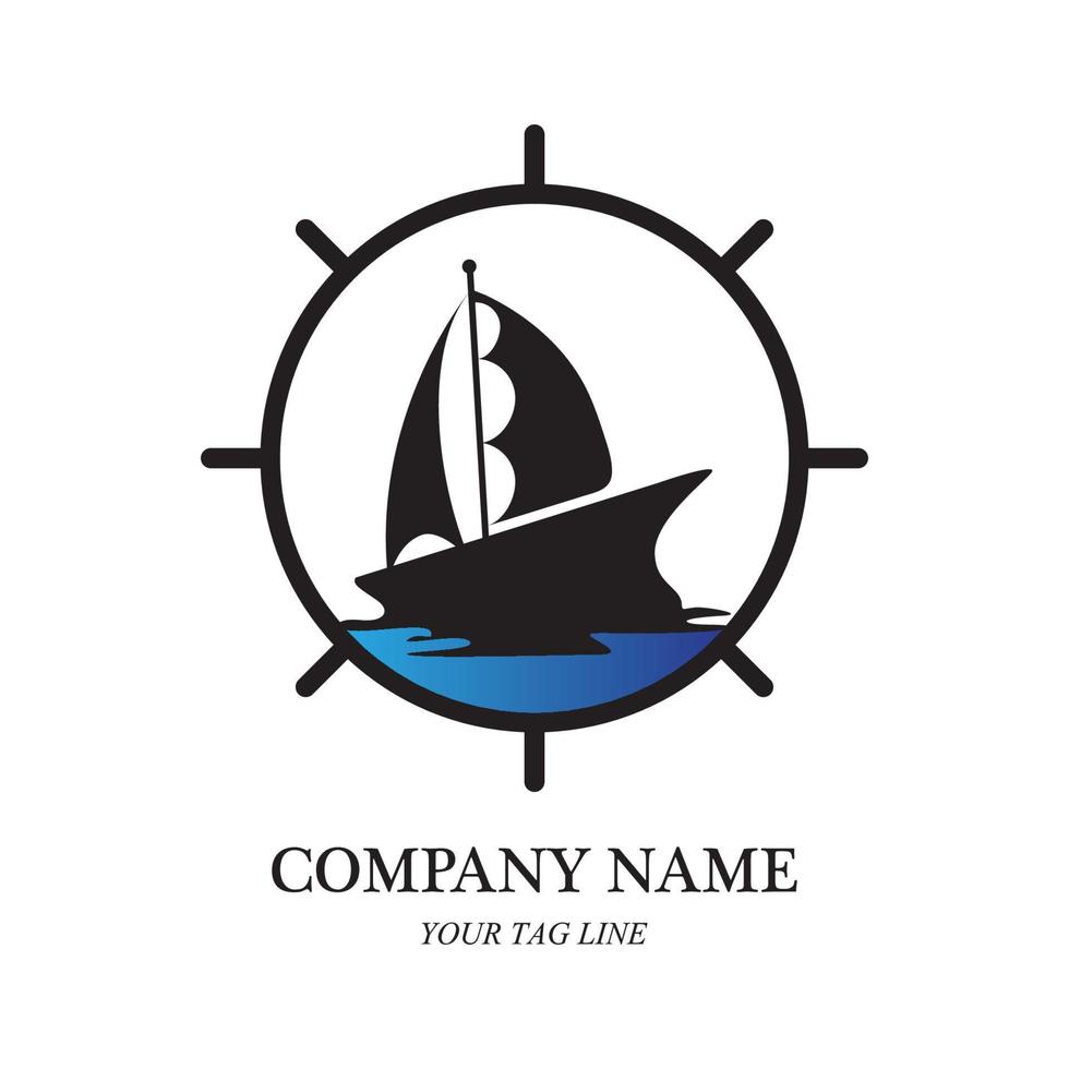 sailing boat logo and symbol vector