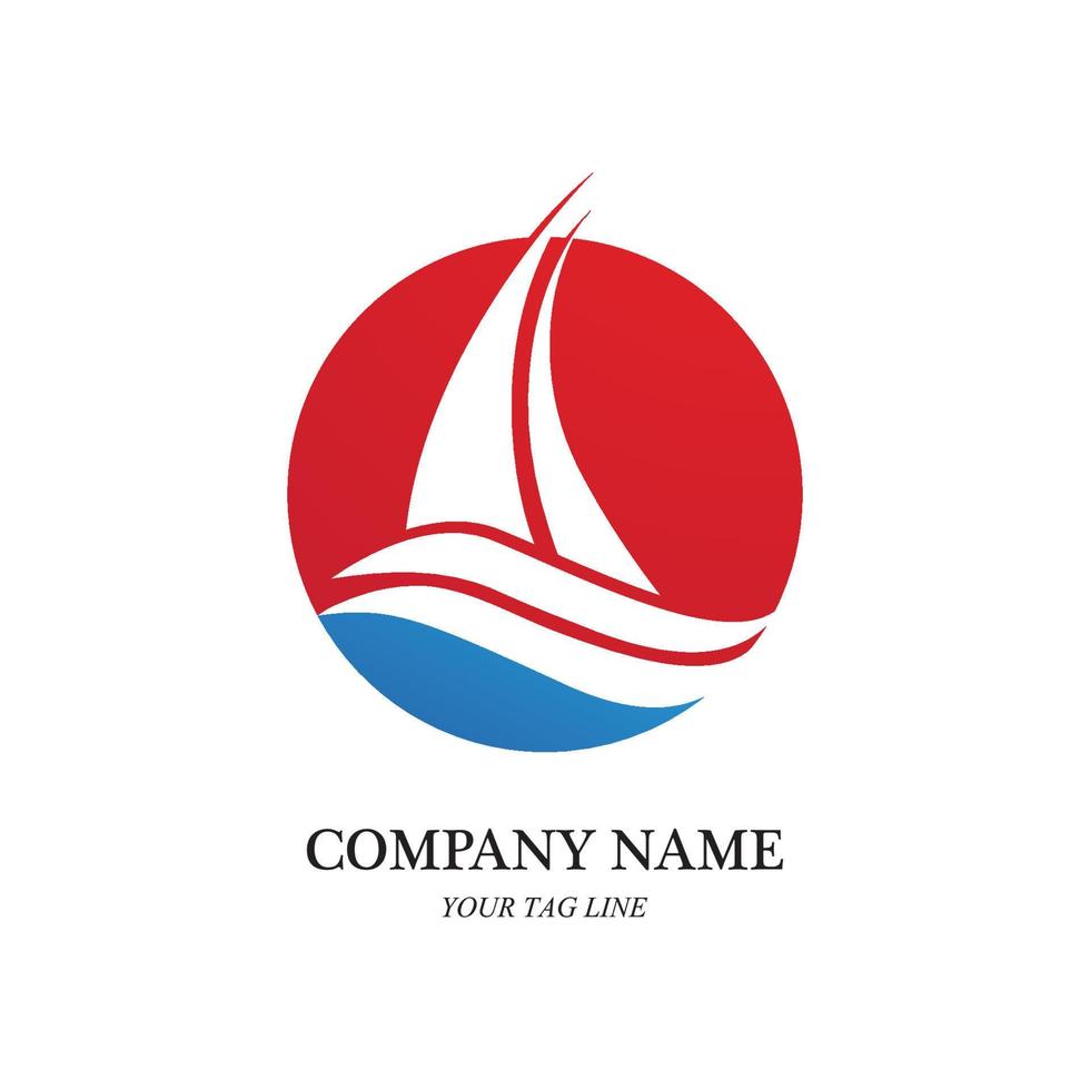 sailing boat logo and symbol vector