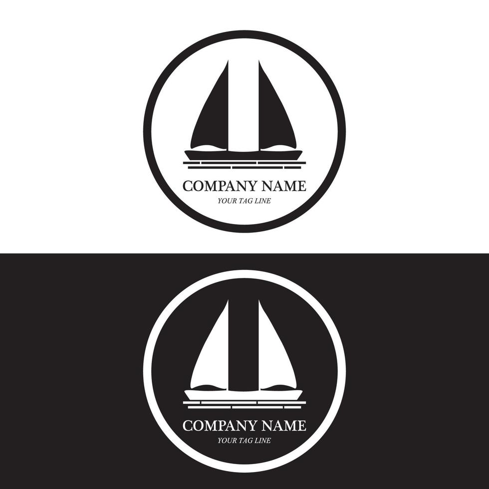 sailing boat logo and symbol vector