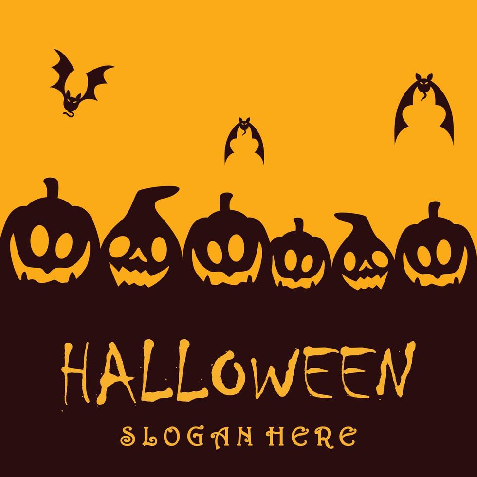 logotipo de halloween con plantilla de eslogan vector