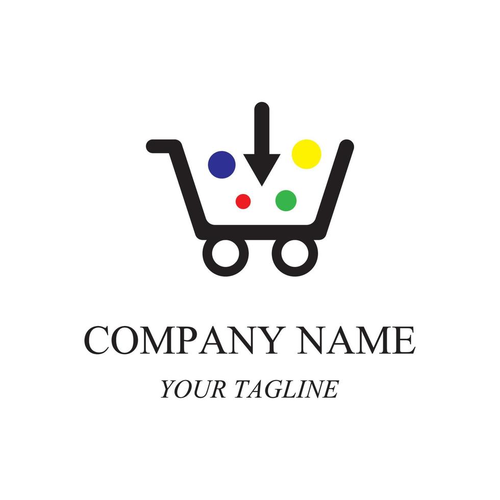 basket shop logo and symbol vector
