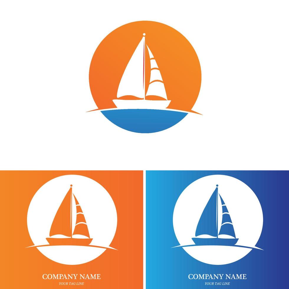 sailing boat logo and symbol vector