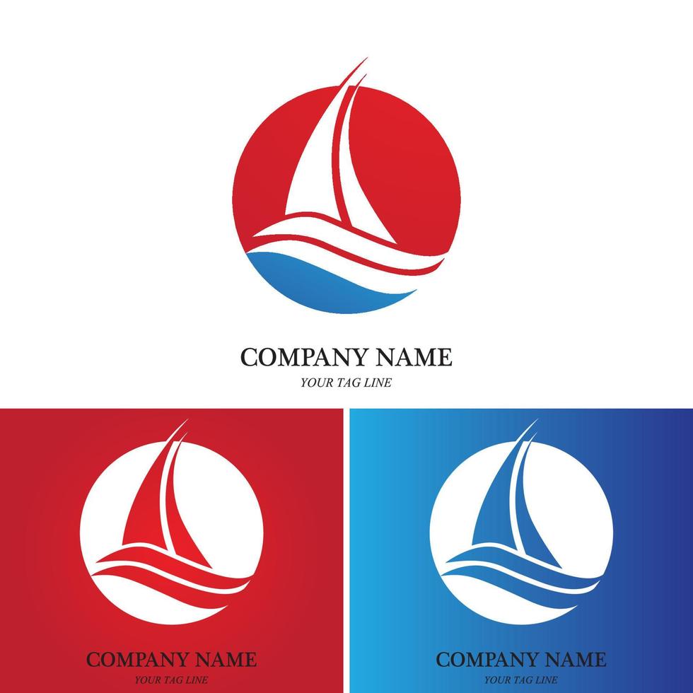 sailing boat logo and symbol vector